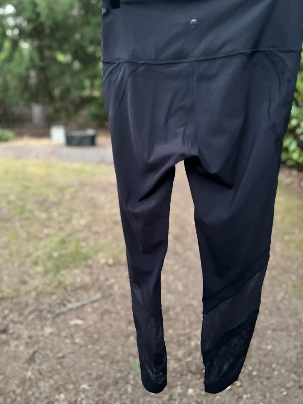 Lululemon Athletica Black Lace Mesh-Panel High-Rise 3/4 Length Leggings